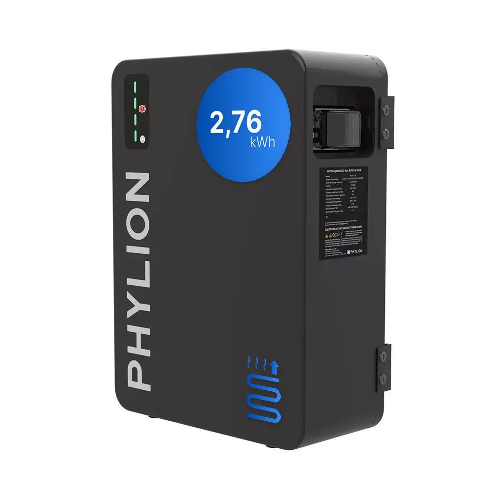Phylion 2,76 kWh LiFePO4 Batteriespeicher – IP65 Außenspeicher mit Heizmatte, skalierbar für Balkonkraftwerke und PV-Anlagen