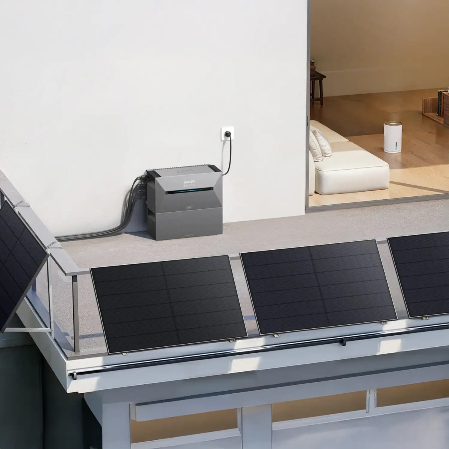 2000Wp Balkonkraftwerk mit Anker SOLIX Solarbank 2 E1600 PRO - 8kWh - 4x500Wp 2000Wp Balkonkraftwerk mit Anker SOLIX Solarbank 2 E1600 PRO - 8kWh - 4x500Wp