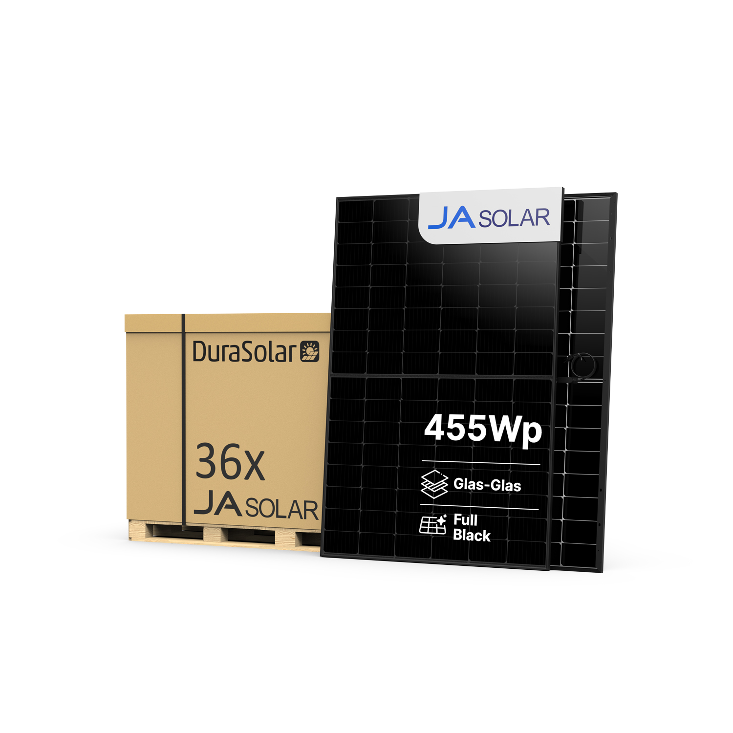 JA Solar 455W Bifazial Glas-Glas Full Black JAM54D41 LB - Palettenpreis (36 Stk.) - PV Modul