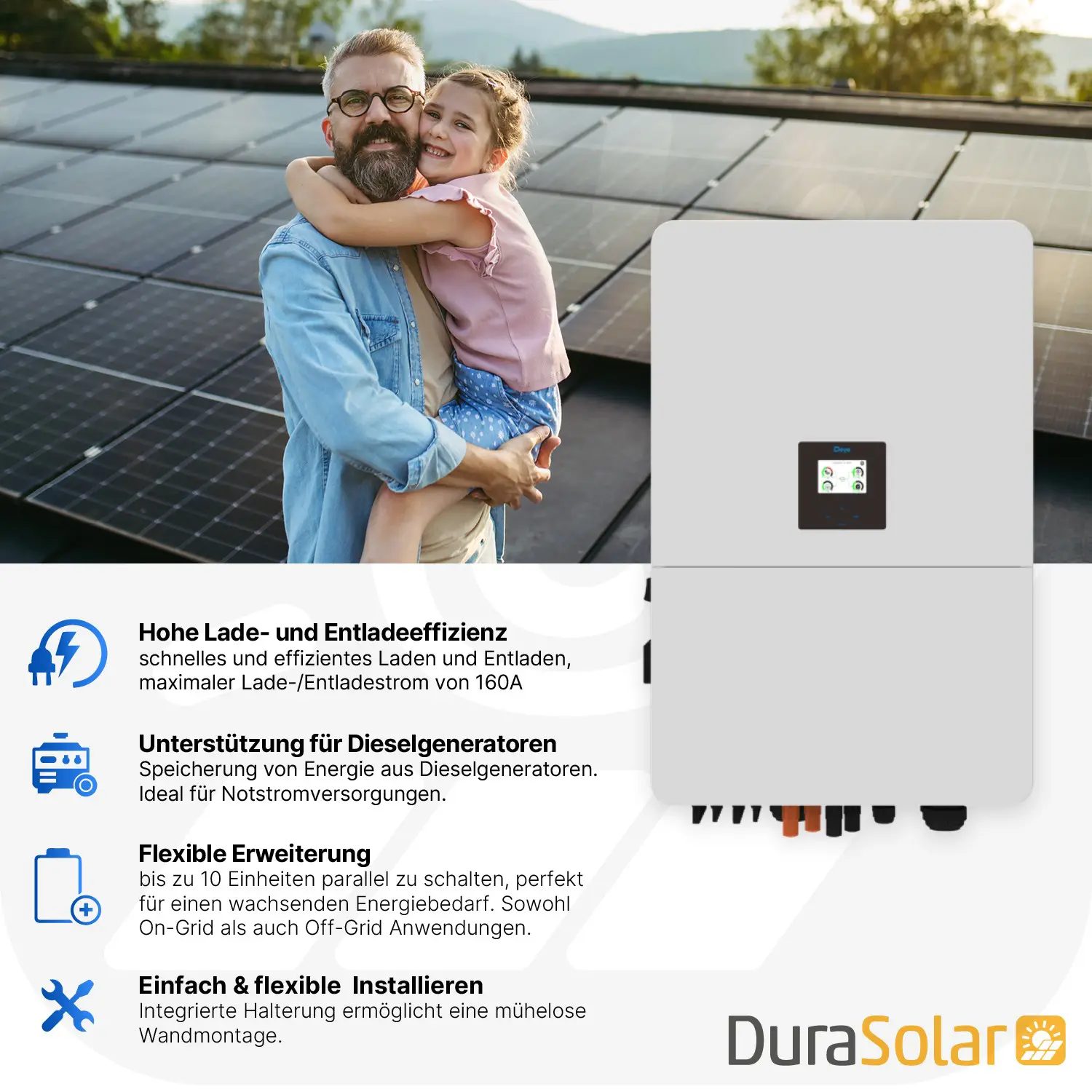 Deye SUN-80K-SG02HP3-EU-EM6 3-EU 8KW - Dreiphasig - Hybrid-Wechselrichter - Hochspannungsserie