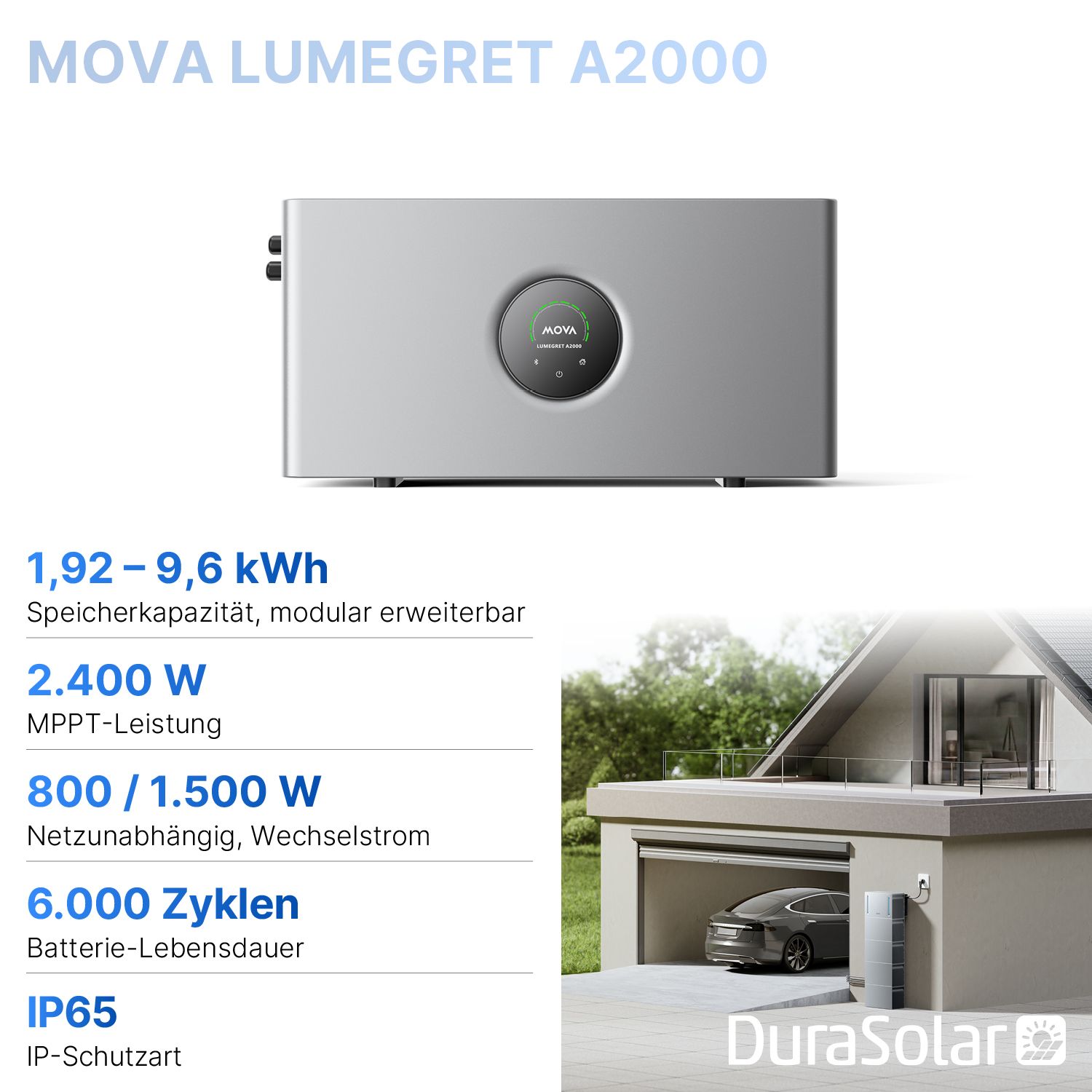 MOVA LumeGret A2000 Solarspeicher, 1,92 bis 9,6 kWh