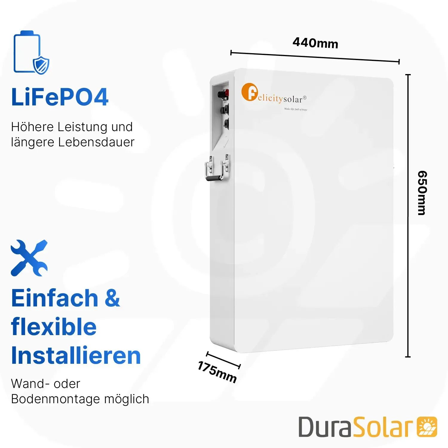 Felicity 5,12kWh PV-Speicher - LUX-E-48100LG04 - (LPBA48100-OL) - Erweiterbare 48/51,2V LiFePO4 Batterie für Solaranlagen Felicity 5,12kWh PV-Speicher - LUX-E-48100LG04 - (LPBA48100-OL) - Erweiterbare 48/51,2V LiFePO4 Batterie für Solaranlagen