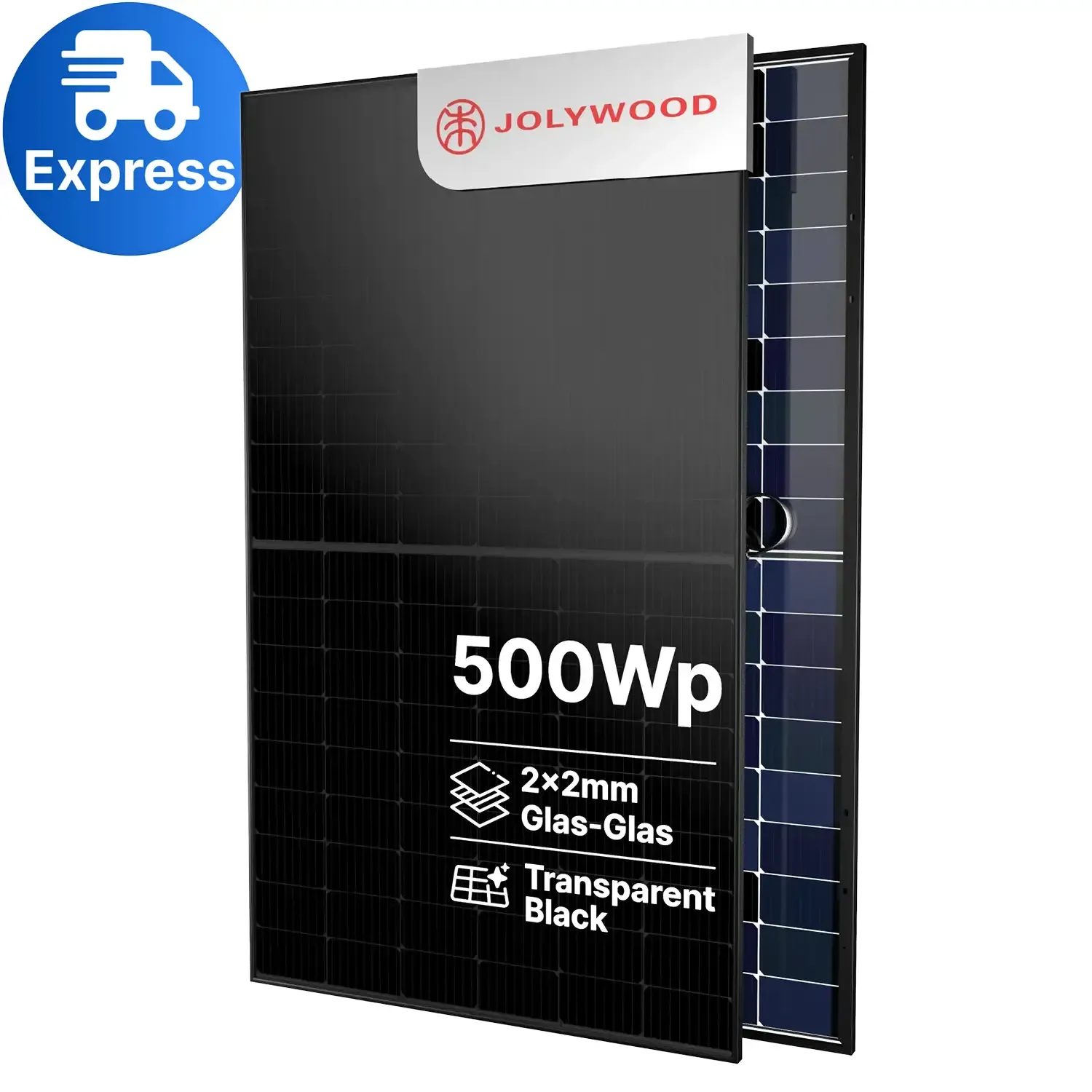 Jolywood 500W Full Black PV-Modul – (Bifazial | Glas-Glas | 108 Zellen) – JW-HD108N-R2 – Solar Panel