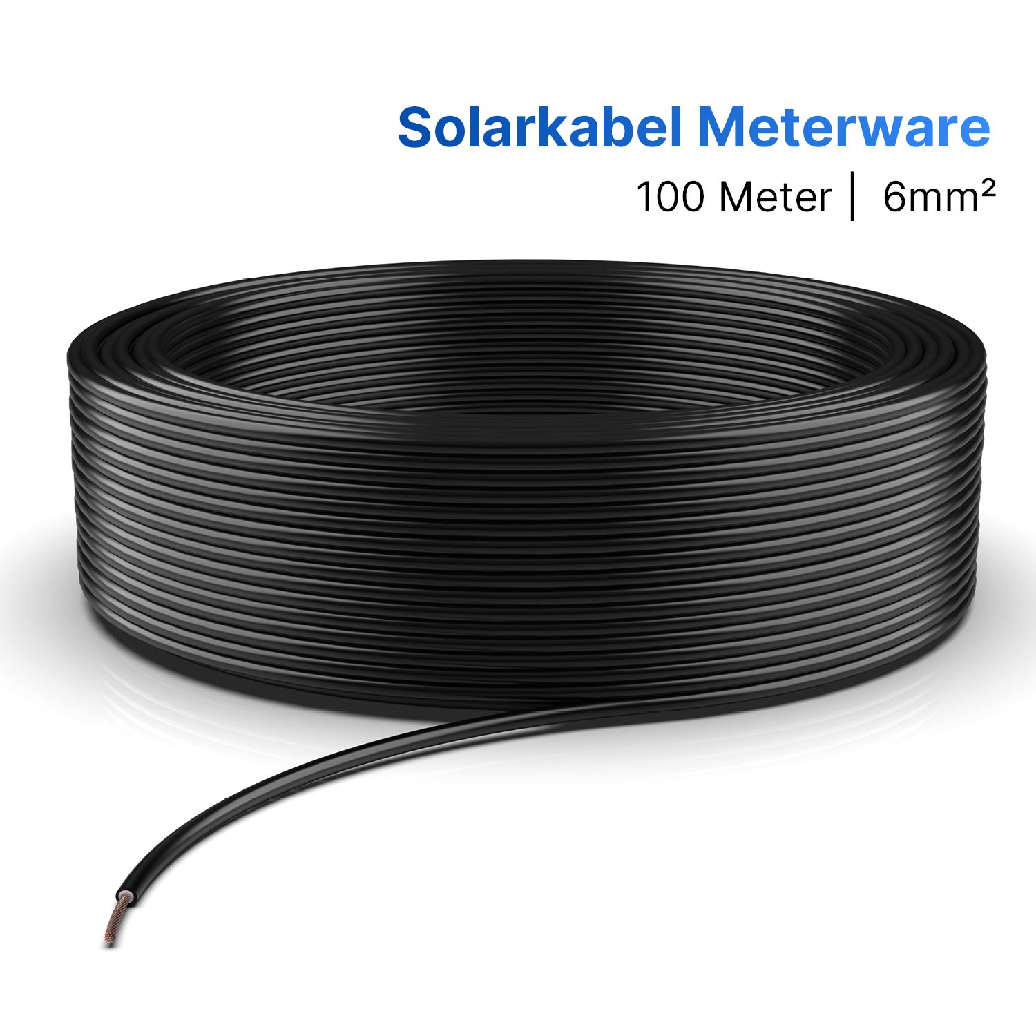 Solarkabel MC4 | 6mm² | Schwarz | 100m Spule Kabelquerschnitt: 6mm² Solarkabel MC4 | 6mm² | Schwarz | 100m Spule Kabelquerschnitt: 6mm²