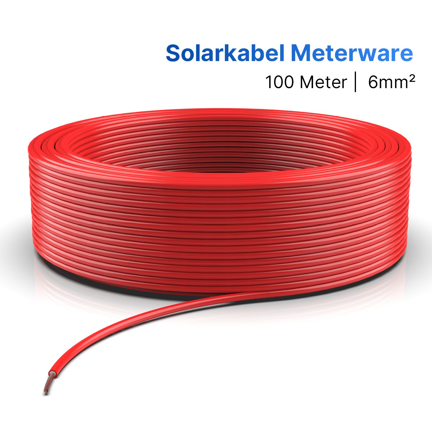 Solarkabel MC4 | 6mm² | Rot| 100m Spule Kabelquerschnitt: 6mm²