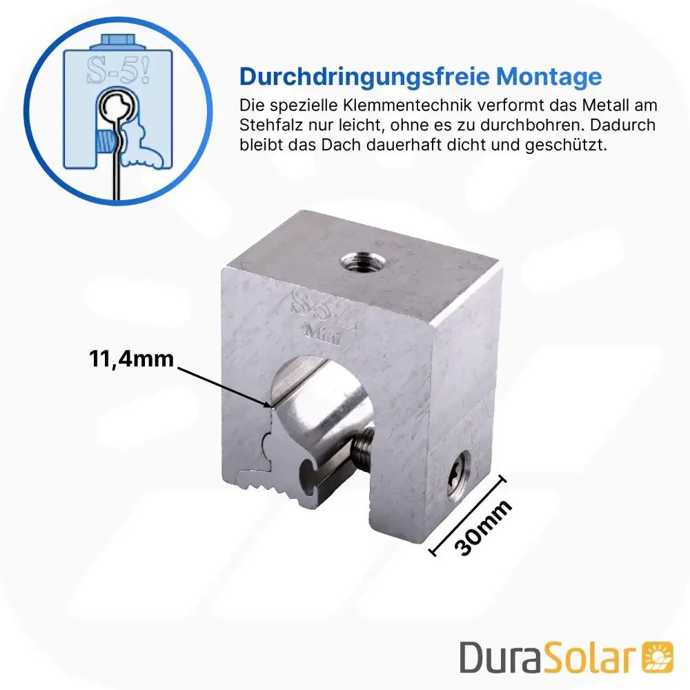 PV-Modulhalterung für Rundfalz - Blechdächer 