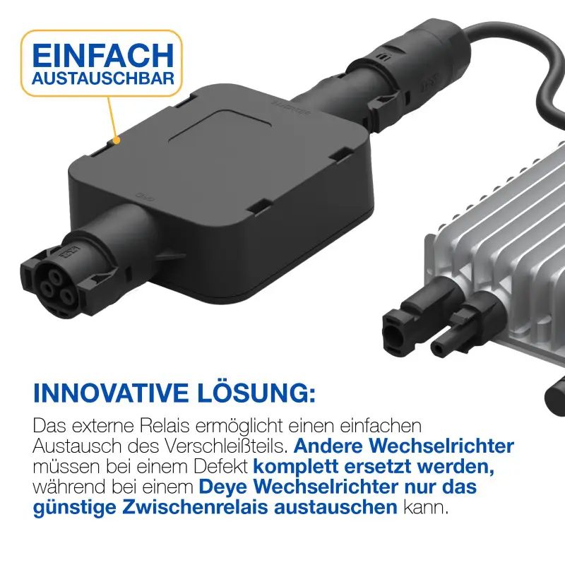Balkonkraftwerk 800W/870Wp bifazial mit 20m Anschlusskabel Balkonkraftwerk 800W/870Wp bifazial mit 3 - 20m Anschlusskabel Deye