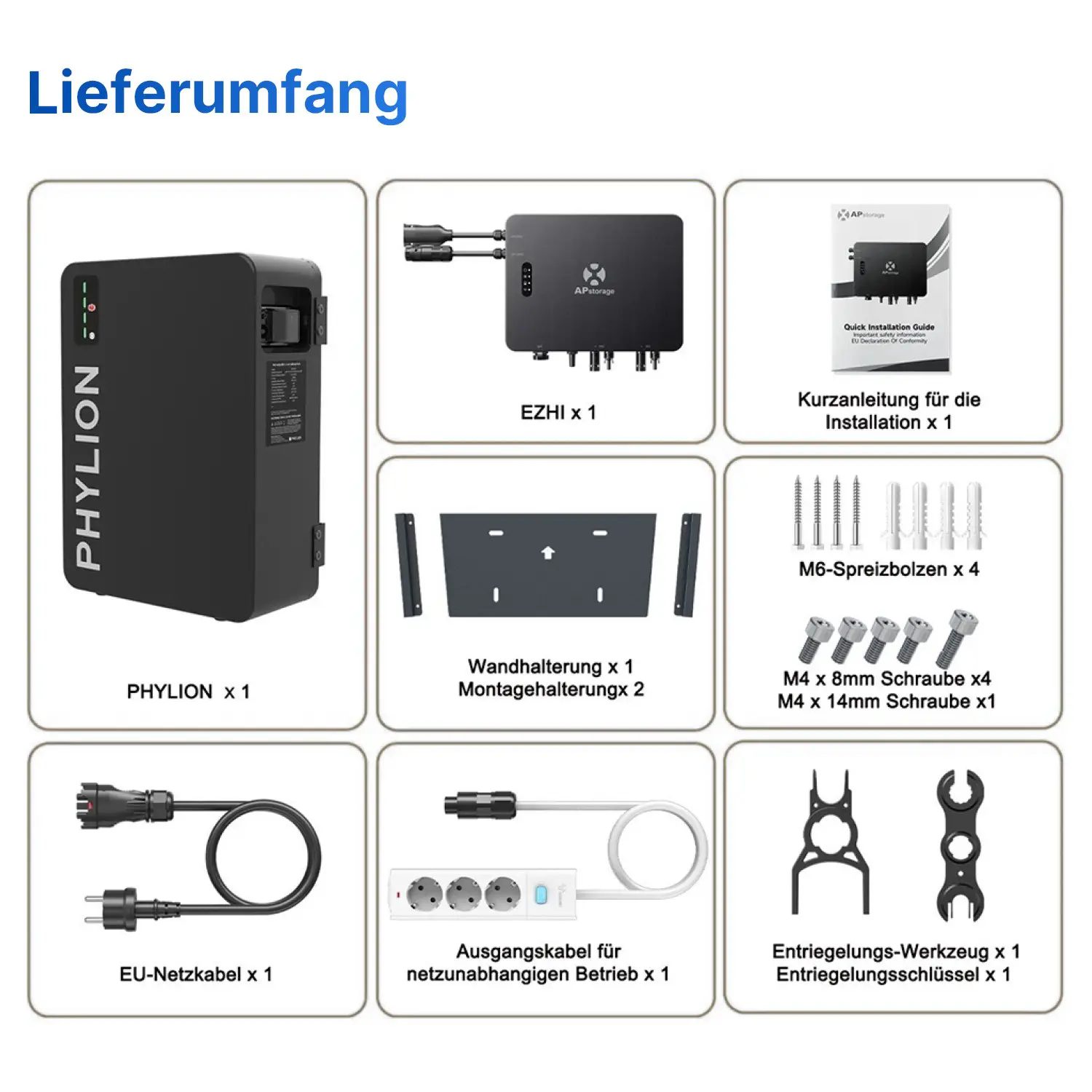 APsystems EZHI 2,76kWh - Speicher-Set | Phylion LiFePO4 Batteriespeicher & Backup-Funktion