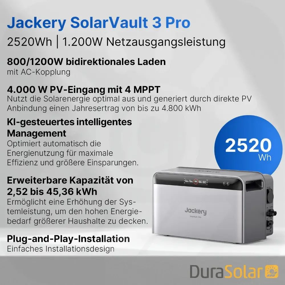 Jackery SolarVault 3 Pro Set - 2,5kWh Jackery SolarVault 3 Pro Set - 2,5kWh