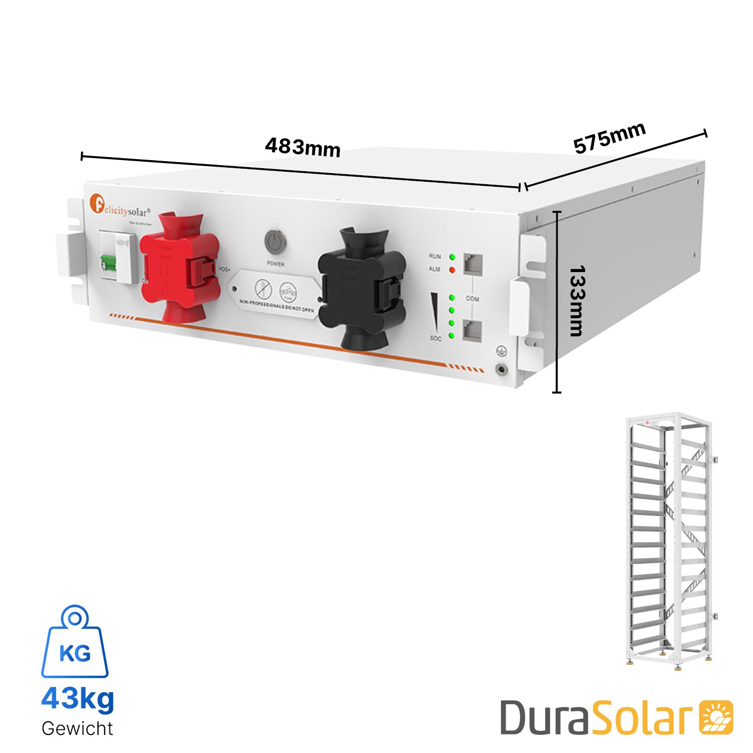 Felicity FLA48100UG1 Set – 30,72 kWh – Niedervolt Speicher inkl. Rack