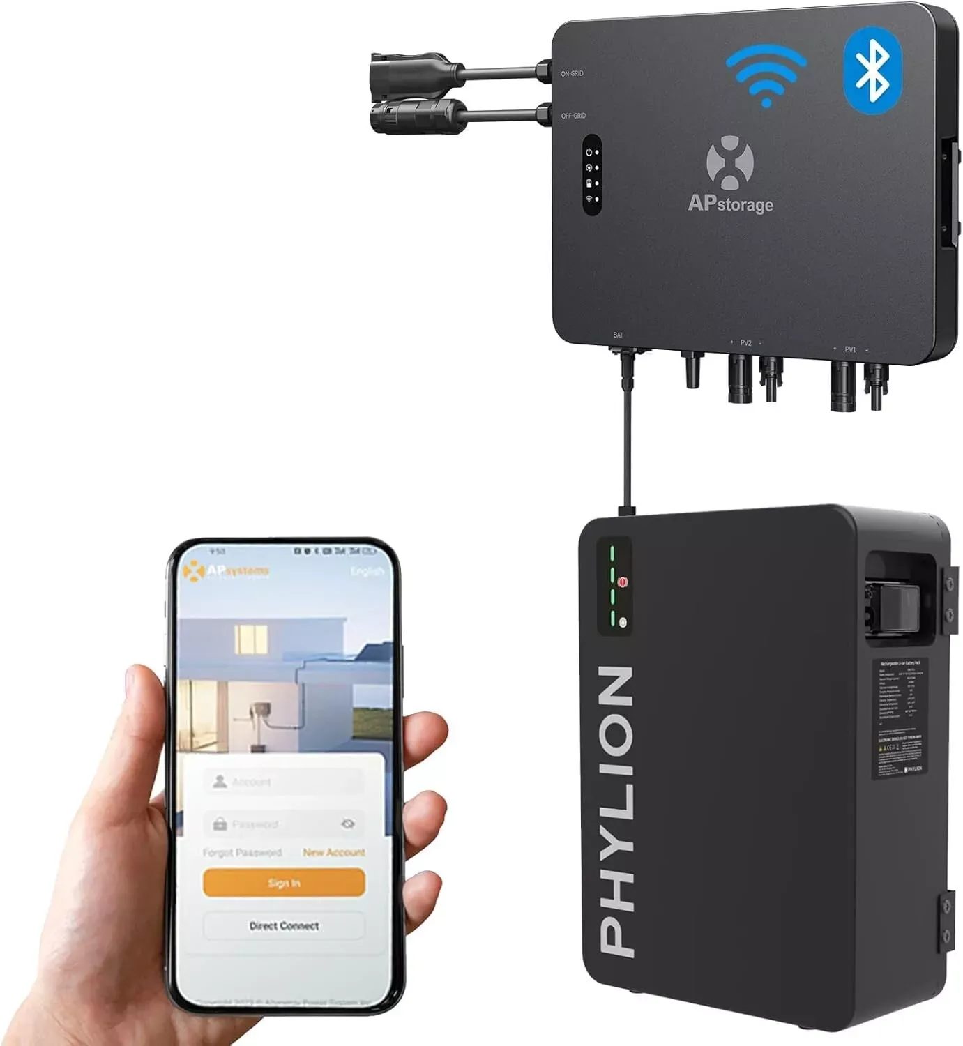 APsystems EZHI 2,76kWh - Speicher-Set | Phylion LiFePO4 Batteriespeicher & Backup-Funktion
