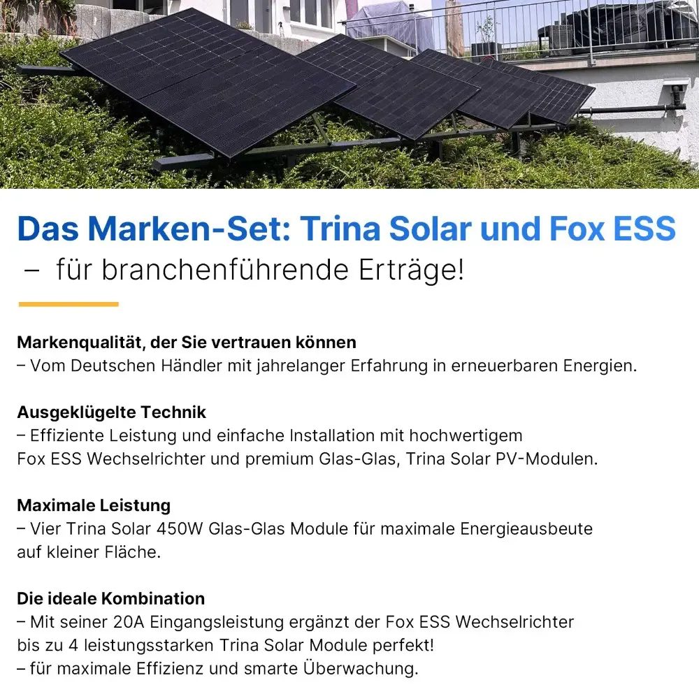 Balkonkraftwerk 800W/1800Wp + 5m Kabel - Mini-PV-Anlage
