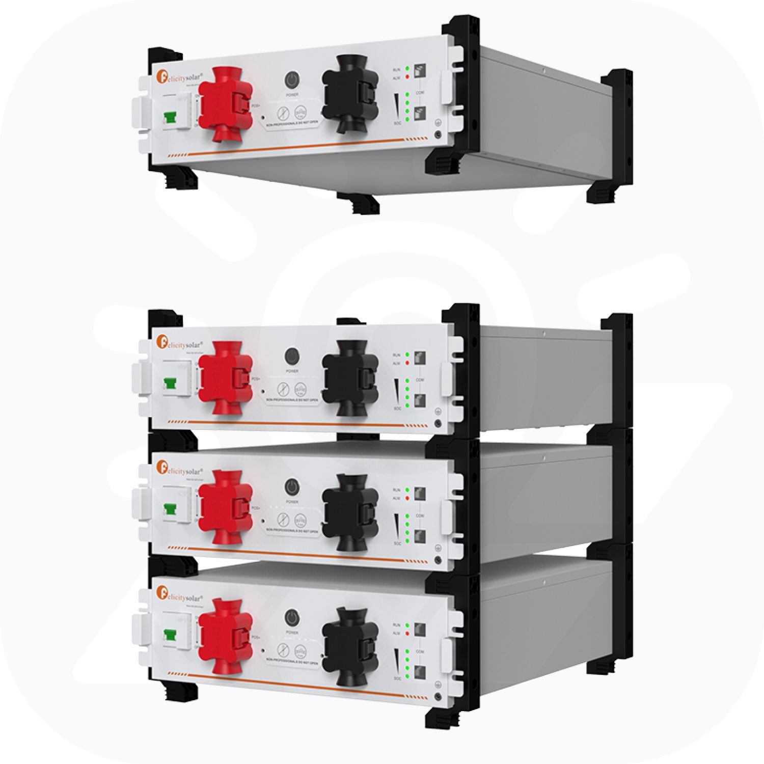 Felicity FLA48100UG1 Set – 20,48 kWh – Niedervolt Speicher inkl. Stapelhalterung