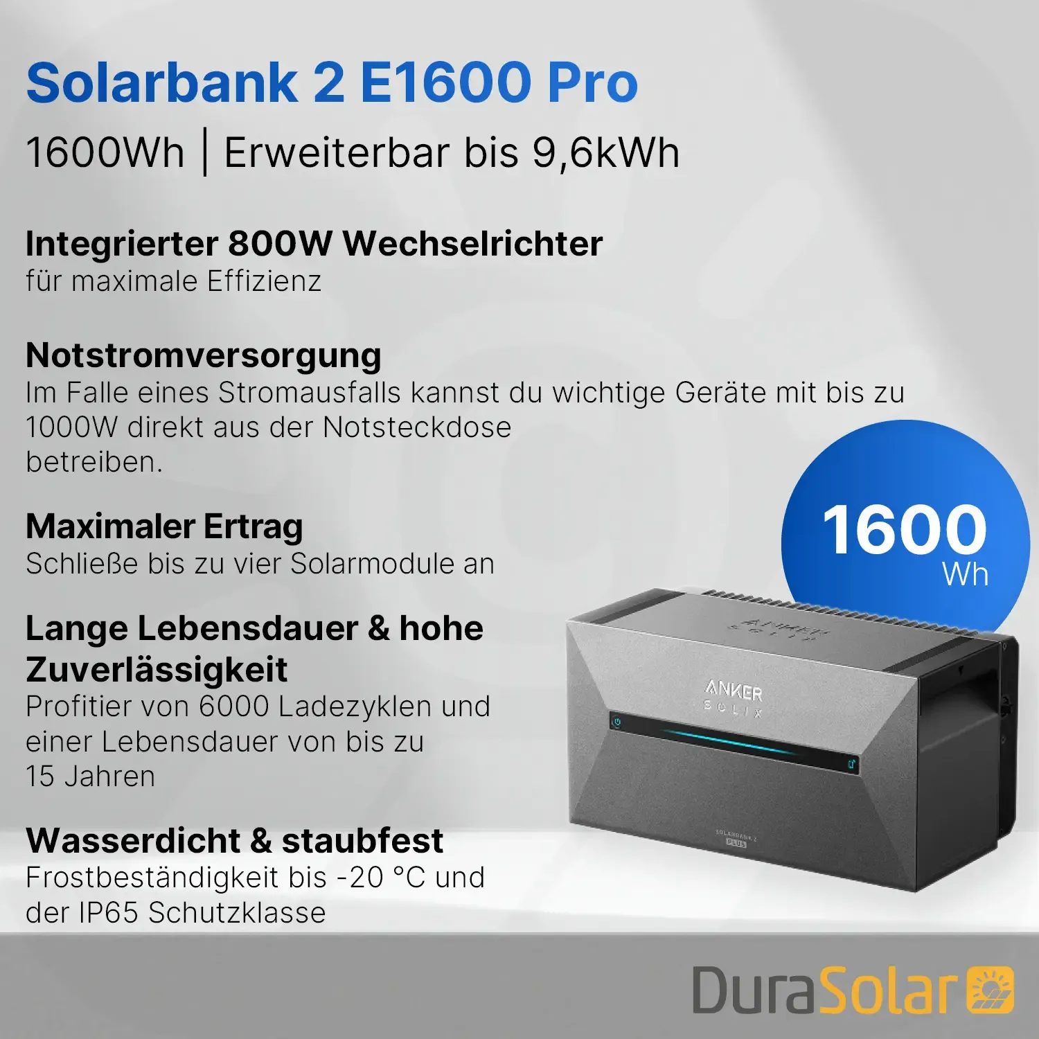 1000Wp Balkonkraftwerk mit Anker SOLIX Solarbank 2 E1600 PRO - 1,6kWh - 2x500Wp 1000Wp Balkonkraftwerk mit Anker SOLIX Solarbank 2 E1600 PRO - 1,6kWh - 2x500Wp