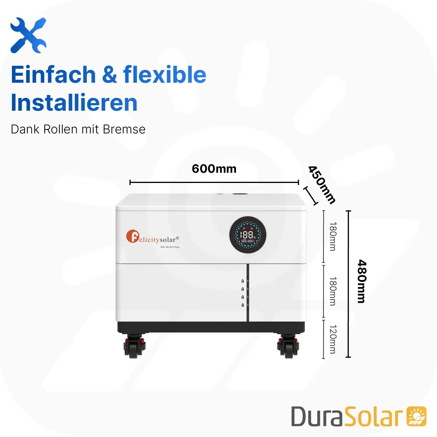 Felicity 10,24kWh PV-Speicher - LUX-X-48100LCG01 - Erweiterbare 48/51,2V LiFePO4 Batterie für Solaranlagen