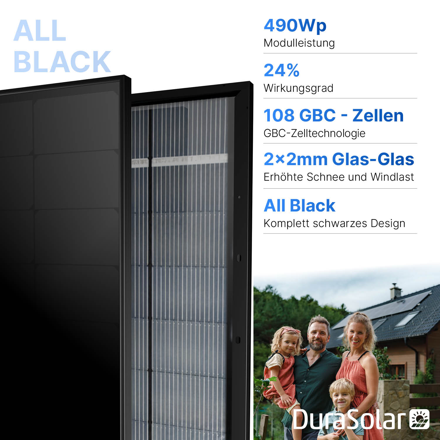 Gokin GK-3-54HGFDb 490W GBC | Back Contact Full Black PV-Modul | Glas-Glas Solarmodul Gokin GK-3-54HGFDb 490W GBC | Back Contact Full Black PV-Modul | Glas-Glas Solarmodul