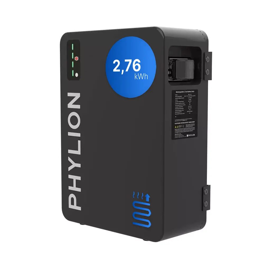 Phylion 2,76 kWh LiFePO4 Batteriespeicher – IP65 Außenspeicher mit Heizmatte, skalierbar für Balkonkraftwerke und PV-Anlagen