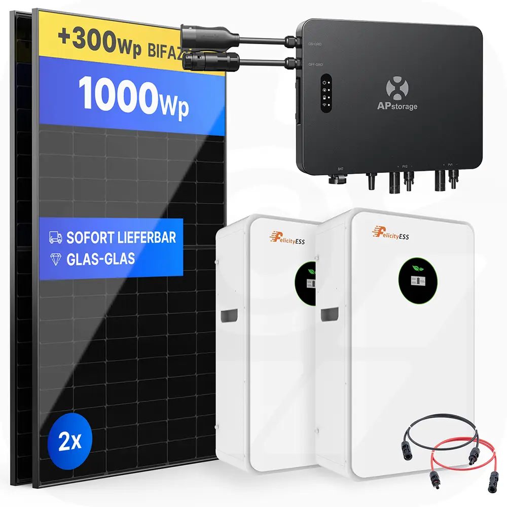 Apsystems EZHI 10,24kWh - 1000Wp - Balkonkraftwerk-Speicher-Set Apsystems EZHI 10,24kWh - 1000Wp - Balkonkraftwerk-Speicher-Set